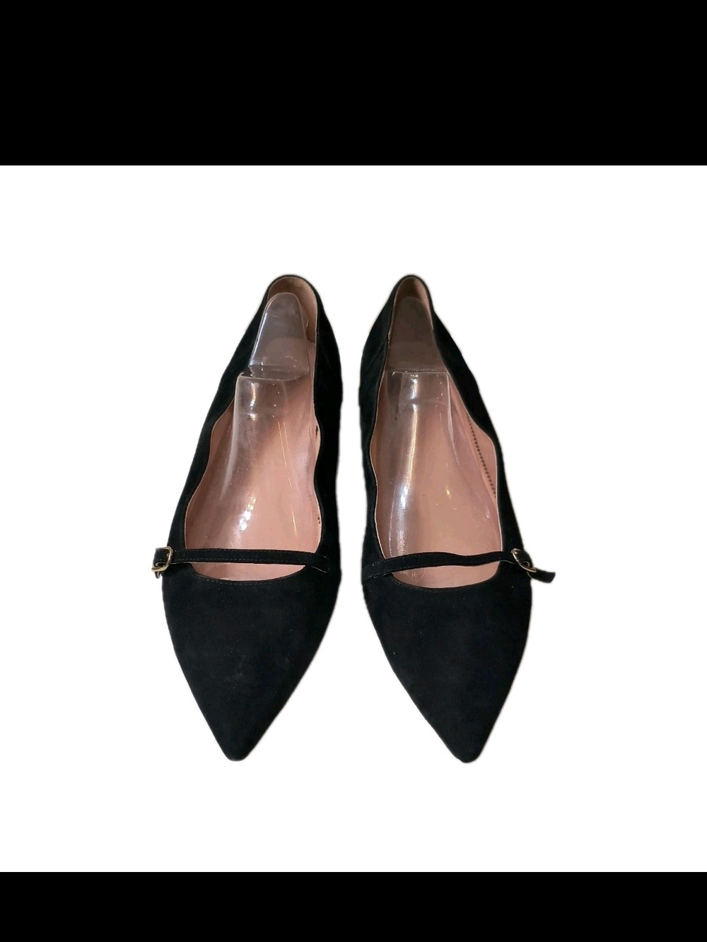 J.Crew Black Suede Pointed Toe Flats Mary Jane Size 11 Preppy Work Professional